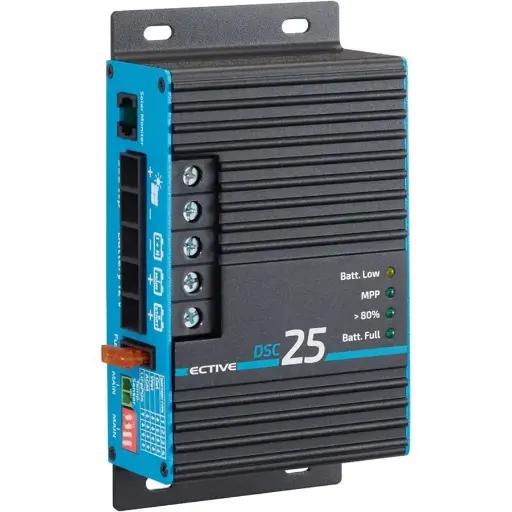 Regulador de carga solar DSC 25 MPPT para baterías 12V 350Wp 50V 25A 2Baterias